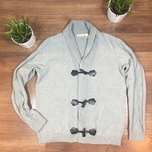 [MENS] DKNK Grey Men's ribbed button down sweater